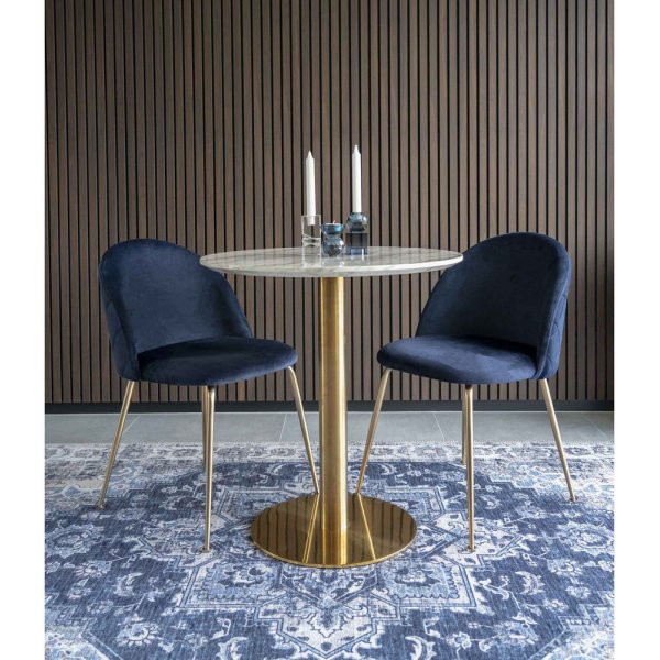 Bolzano spisebord - Marmor imitasjon / messing - 70 + Flekkfjerner for mbler