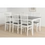 Spisegruppe 6 stoler + bord 180x90 cm - hvit/gr + 6.00 x Serviettringer