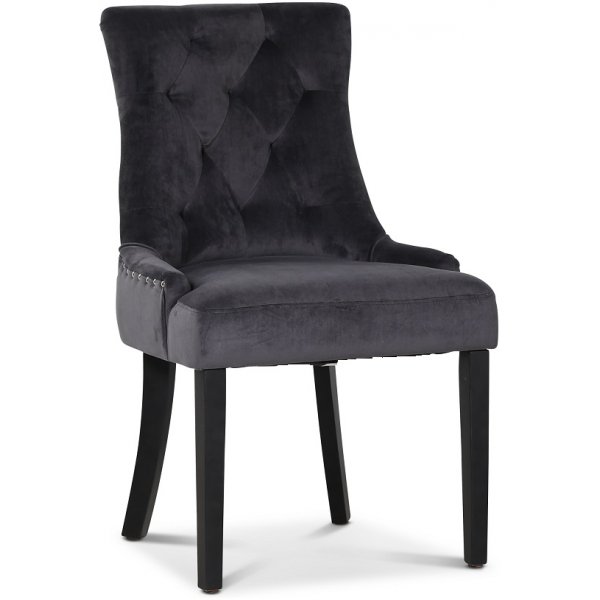 Paris spisegruppe sort bord med 4 Tuva stoler i grå fløyel med rygghåndtak Paris spisegruppe sort bord med 4 Tuva stoler i grå fløyel med rygghåndtak