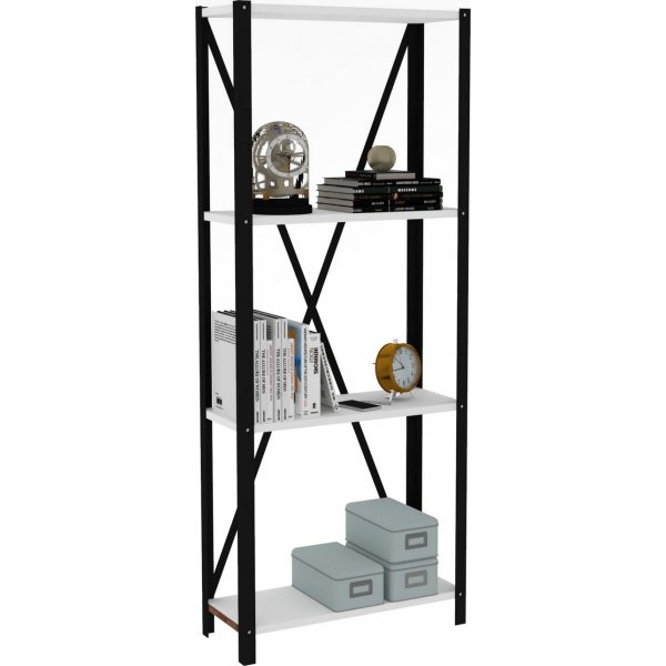 Lola bokhylle - Hvit/svart Lola bokhylle - Hvit/svart