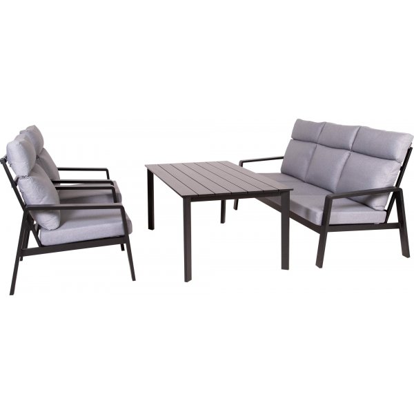 Clyde utespisegruppe - Svart + Tekstilrens for møbler Clyde utespisegruppe - Svart + Tekstilrens for møbler