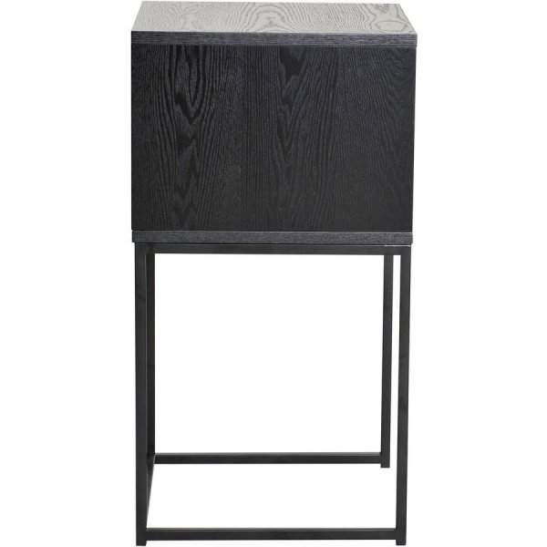 Domino nattbord med hylle - Sort ask finer Domino nattbord med hylle - Sort ask finer