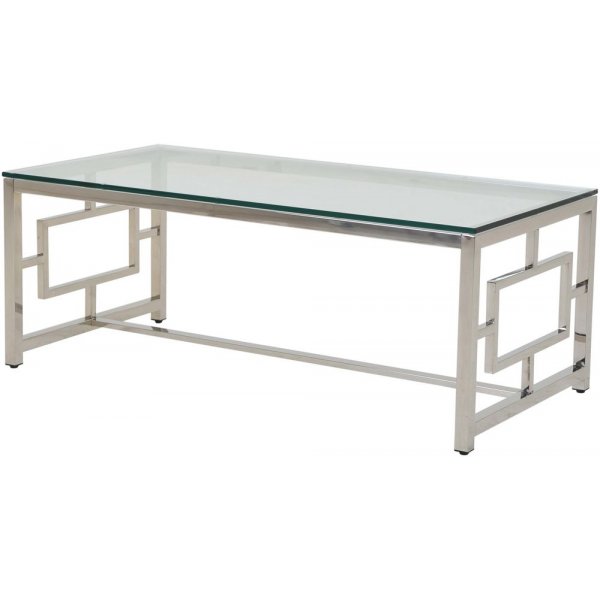 re sofabord - Glass/krom
