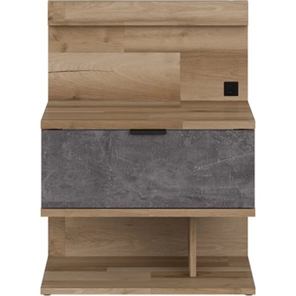 Arica nattbord venstre - Eik/grå Arica nattbord venstre - Eik/grå
