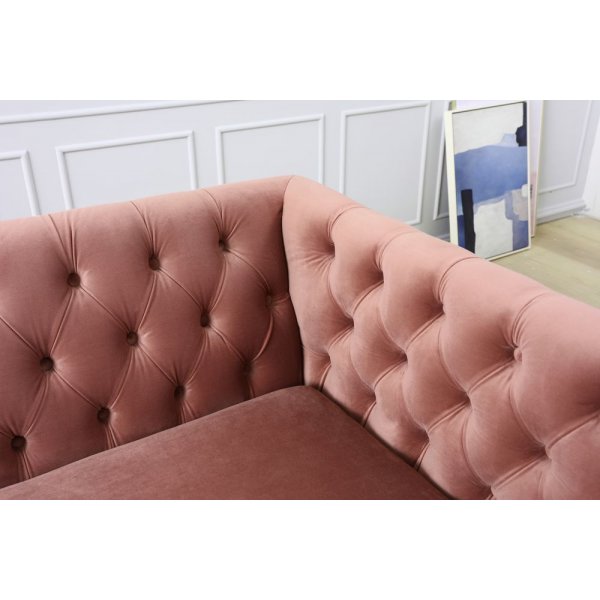 Toto 3-seters sofa - Rosa / Messing