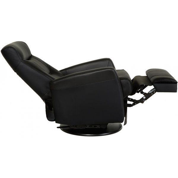 Fringe lenestol med gyngefunksjon - Svart skinn