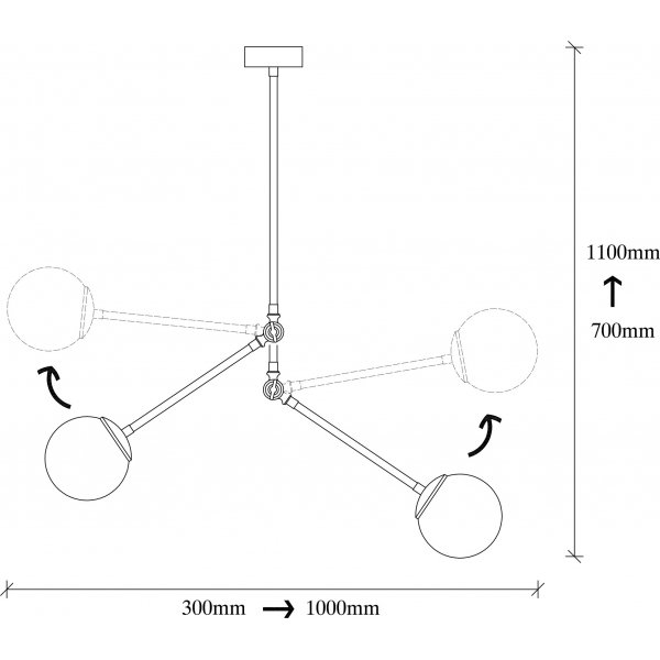 Cambaz taklampe 3451 - Krom/hvit