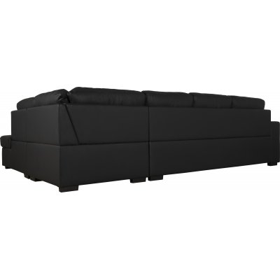 Solna sofa med pen finish 304 cm hyre - Svart bunnet skinn + Mbelpleiesett for tekstiler
