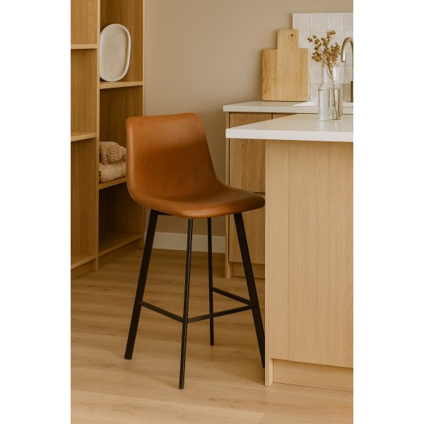 Oregon barstol - Brun PU/svart