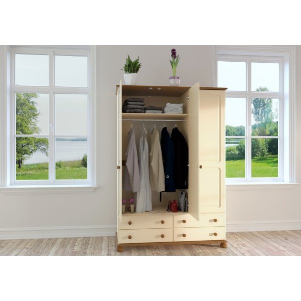 Richmond garderobeskap med 3 d�rer - Brun/kremhvit