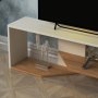 Vega media benk - Hvit/eik