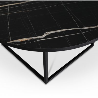 Sintorp spisegruppe, rundt spisebord 115 cm inkludert 4 stk. Orust pinnestoler - svart marmor (laminat)