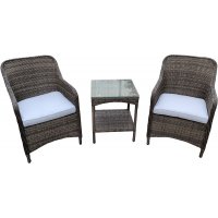 Mercury loungegruppe lenestoler med kvadratisk sidebord - Kunstrotting Mercury loungegruppe lenestoler med kvadratisk sidebord - Kunstrotting