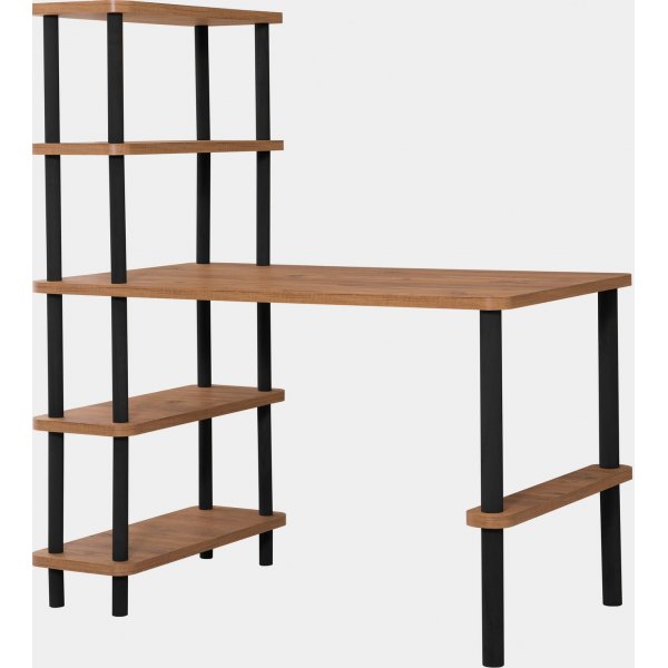 Nano skrivebord 120x70 cm - Sort/furu Nano skrivebord 120x70 cm - Sort/furu