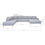 Lido U sofa med pen finish - Lysegr