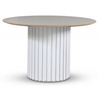 Empire spisebord - Perstorp lys virrvarr 118 cm / Hvit lamell trefot Empire spisebord - Perstorp lys virrvarr 118 cm / Hvit lamell trefot