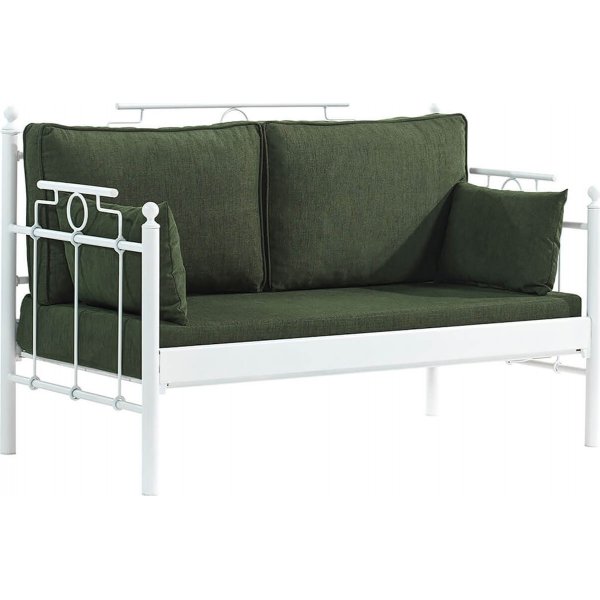 Hampus 2-seters utesofa - Hvit/grnn + Tekstilrens for mbler