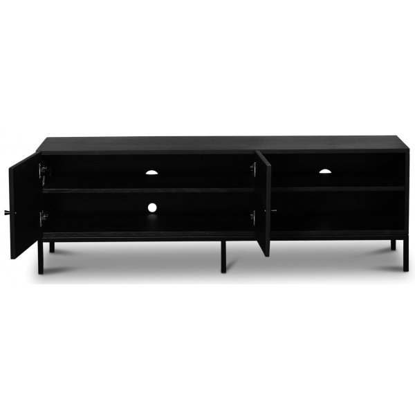 Stilo V.2 mediabenk - Svartvasket / Svart metall