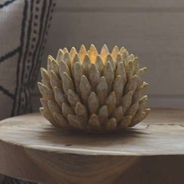 Shelly lyslykt 12 x 12 x 7 cm - Gul