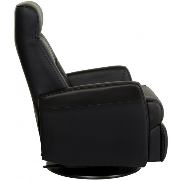 Fringe lenestol med gyngefunksjon - Svart skinn