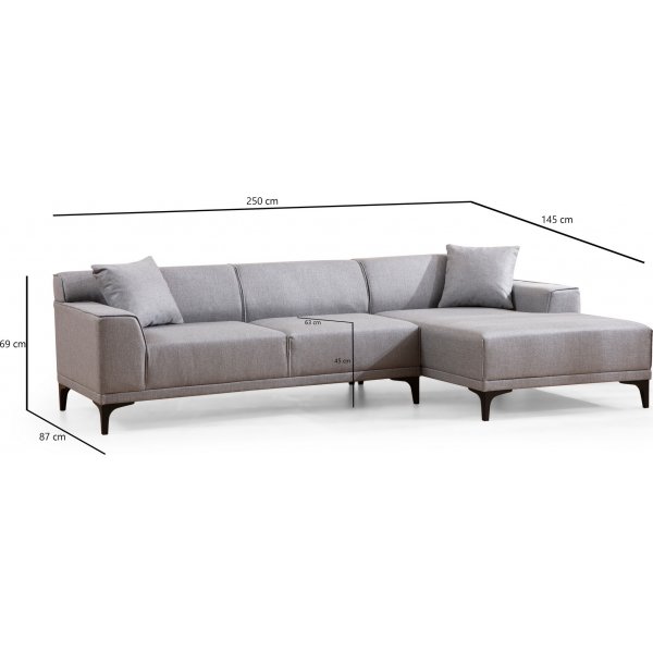 Petra divansofa - Lys grå Petra divansofa - Lys grå