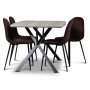 Smokey spisegruppe, spisebord med 4 stk Carisma flyelsstoler - Bordeaux