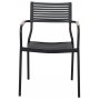 Spisegruppe med 4 stoler og spisebord 122 cm beige/svart - Merca/Pino