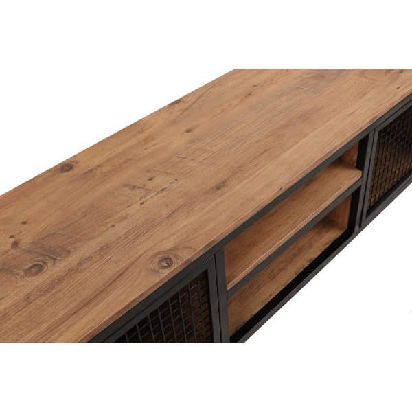 Zeno mediebenk - Furu/svart Zeno mediebenk - Furu/svart