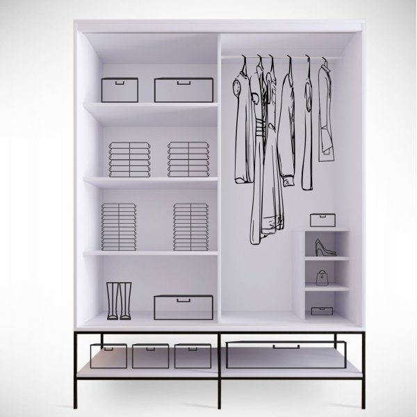 Martin garderobeskap 150 cm - Hvit marmor/gull Martin garderobeskap 150 cm - Hvit marmor/gull