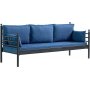Manyas 3-seters utesofa - Svart/bl