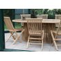 Salt spisegruppe for uteplassen ovalt spisebord 200 cm med 6 stk. spisestoler - Teak