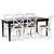 Paris spisegruppe 180 cm bord svart + 6 st hvite Gaston spisestoler