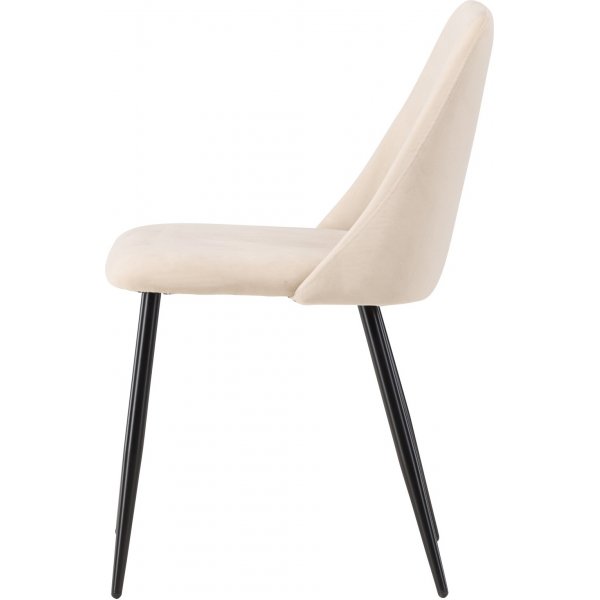 Natt spisestuestol - Beige fløyel/svart Natt spisestuestol - Beige fløyel/svart