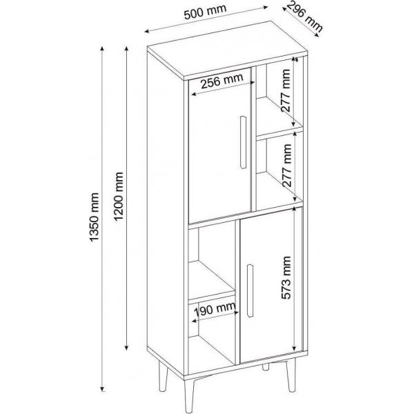 Leni skap - Safir/eik/hvit Leni skap - Safir/eik/hvit