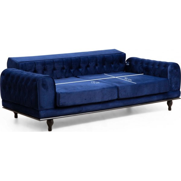 Arredo Capitone v2 3-seters sovesofa - Marineblå Arredo Capitone v2 3-seters sovesofa - Marineblå