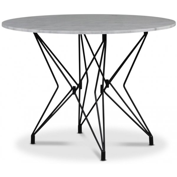 Zoo spisebord 105 cm - Svart / Lys Marmor