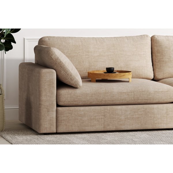 Moby 4-seters sofa 266 cm - Mørk beige + Møbelføtter Moby 4-seters sofa 266 cm - Mørk beige + Møbelføtter