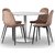 Seat spisegruppe, rundt spisebord med 4 stk Carisma fløyelsstoler - Hvit/Korall