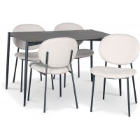 Lokrume spisegruppe Ø120 cm bord i mørkt tre + 4 stk Tofta beige stoler Lokrume spisegruppe Ø120 cm bord i mørkt tre + 4 stk Tofta beige stoler