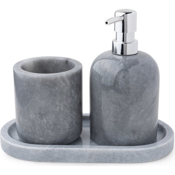 Verona grå marmor baderomssett med 3 stk Verona grå marmor baderomssett med 3 stk
