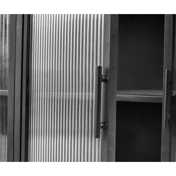 Harvard skjenk i metall - Sort/glass