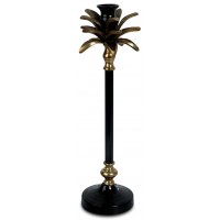 Lysestake palme H40cm - Gull/Svart Lysestake palme H40cm - Gull/Svart
