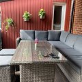 Kundebilde Baskarp utemøbelgruppe hjørnesofa med bord - Mørkegrå kunstrotting