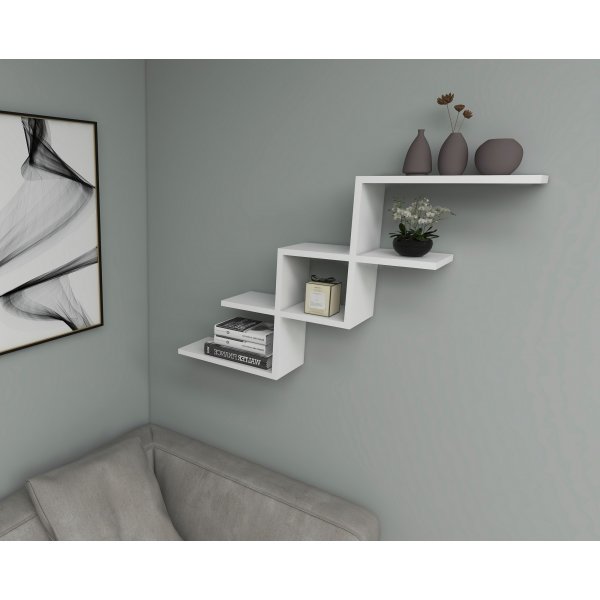 Plane vegghylle - Hvit