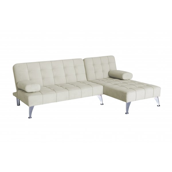 Sovesofa med beige fløyelsfunksjon Sovesofa med beige fløyelsfunksjon