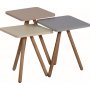 Trippelsett bord 34 x 34 cm - Cappuccino/gr/krem
