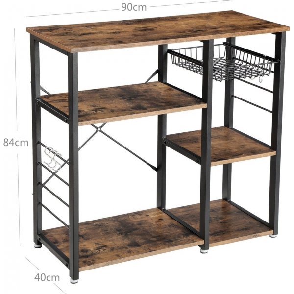 Caspar kjøkkenhylle - Brun/sort Caspar kjøkkenhylle - Brun/sort