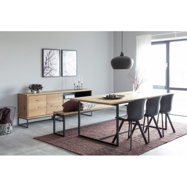 Dalarna skjenk 197 cm - Eik/sort