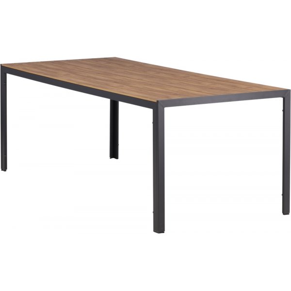 Spisegruppe: 6 stoler og spisebord 205 x 90 cm svart/naturfarget - Copacabana