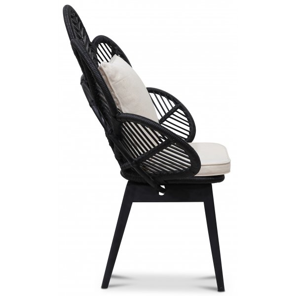 Peacock loungelenestol med pute - Svart Peacock loungelenestol med pute - Svart